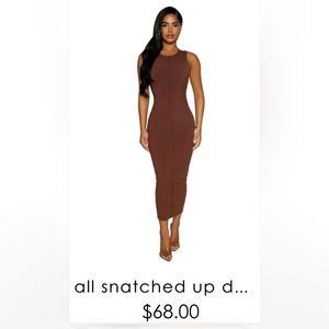 Naked Wardrobe Dresses Naked Wardrobe Snatched Up Brown Midi Dress