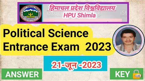 Hpu M A Political Science Entrance Answer Key 2023 Hpu M A Political