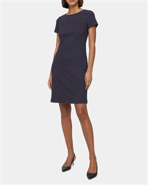 Stretch Tweed Sheath Dress Theory Outlet