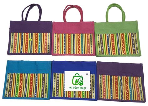 Printed Jute Loop Handle Lunch Bag Size Dimension 12 14 At Rs 150