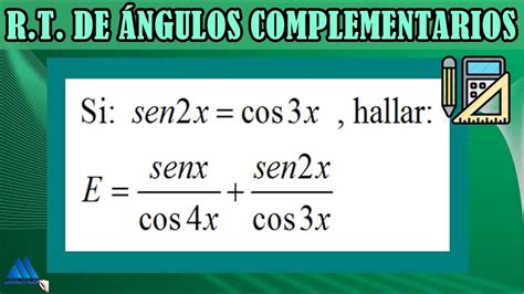 Razones Trigonométricas De ángulos Complementarios Ejercicios