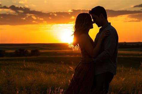 Premium AI Image | A couple in love at sunset