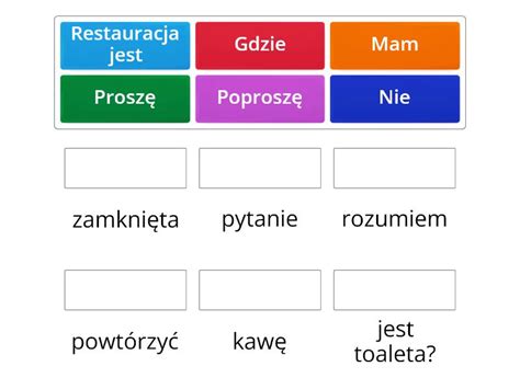 Przydatne zwroty po polsku Сопоставить