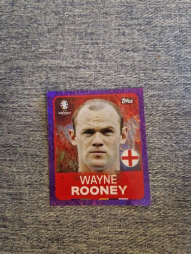 Topps Uefa Euro Wayne Rooney Sticker Purple Parallel