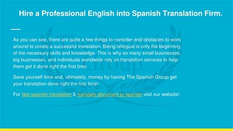 Ppt Tips For English To Spanish Translation Powerpoint Presentation