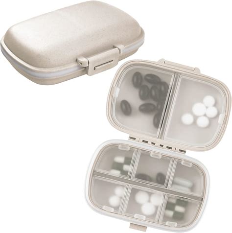 1pack 8 Compartments Portable Pill Case And 8pcs Clear