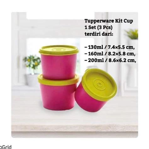 Tupperware Kit Cup Set 3pcs Lazada