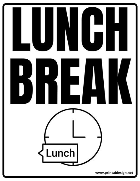 Lunch Break Sign Printable | FREE Download | Printable signs, Printable ...