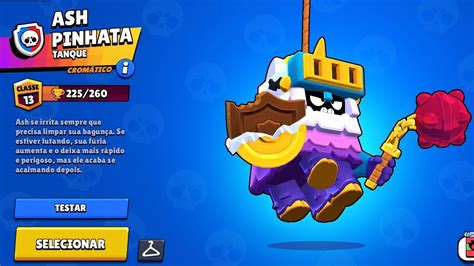 Brawl Stars Joguei A Skin Do Ash Pinhata Youtube