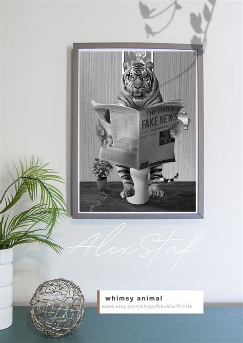 Tiger in Bathroom Printable Bathroom Tiger Funny Bathroom - Etsy