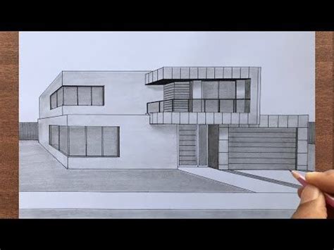 How To Draw A House In Point Perspective Youtube Point