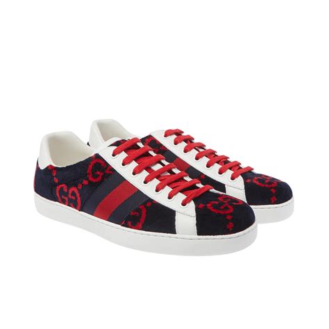 Gucci Blue Ace Terry Cloth Sneakers The Orange Box Ph