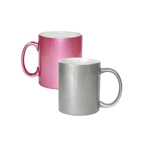 Taza Cer Mica Sublimable Perlada Color Rosa