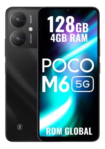 Smartphone Xiaomi Poco M6 5g Dual 128gb 4gb Ram Preto Global Frete grátis