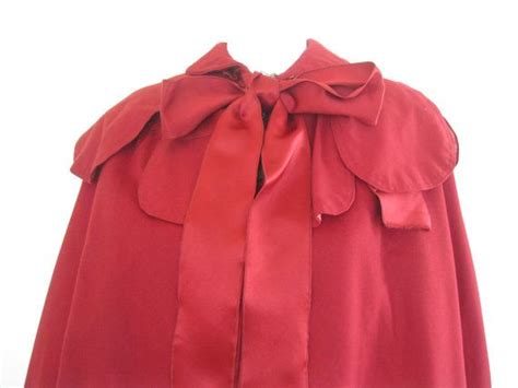 Vintage Red Cape Victorian Wool Women Cloak Etsy