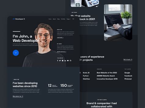 Developer X Portfolio Webflow Template Behance