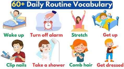 60+ Daily Routine Vocabulary | Daily Routines In English - Vocabulary - YouTube