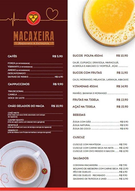 Menu At Macaxeira Perdizes Restaurante Cacha Aria S O Paulo