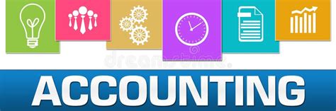 accounting business symbols colorful  top horizontal stock