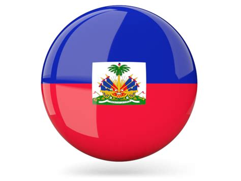 Glossy round icon. Illustration of flag of Haiti