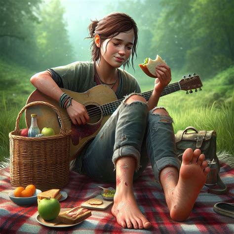 Ellie The Last Of Us Barefoot At A Picnic By Solejob On Deviantart