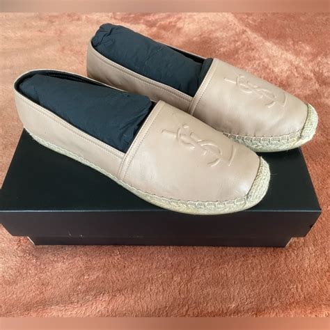 Yves Saint Laurent Shoes Ysl Napa Vendome Nude Flat Espadrilles Poshmark