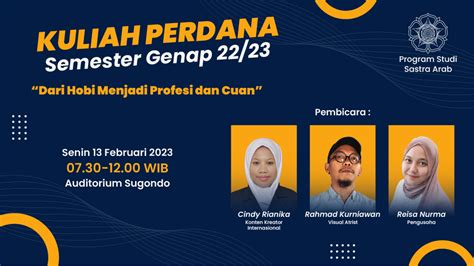 Kuliah Pedana Semester Genap Program Studi Sastra Arab Fib Ugm