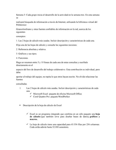 Trabajo Semana 3 Semana 3 Cada Grupo Inicia El Desarrollo De La