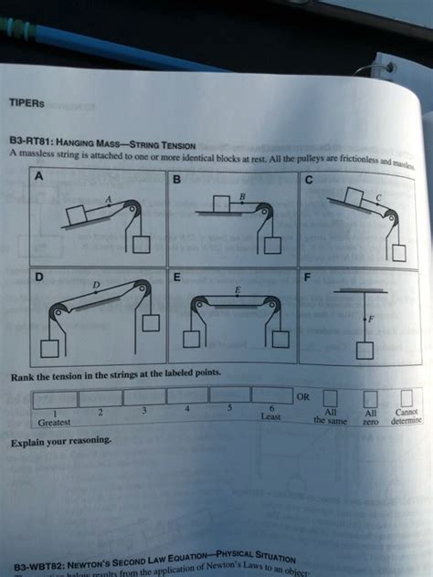 Tipers B3 Rt81 Hanging Mass String Tension A Massless String Is