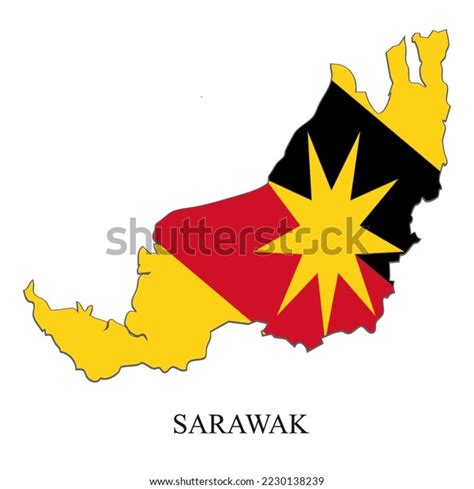 Sarawak Map Vector Illustration Malaysian City Stock Vector Royalty