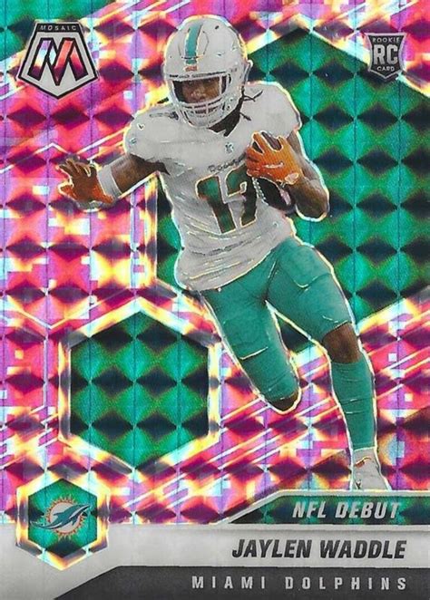 Jaylen Waddle 2021 Mosaic 248 NFL Debut Pink Camo Price Guide