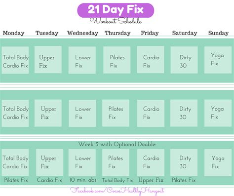 Day Fix Printable Workout Calendar Beachbody Day Fix Day