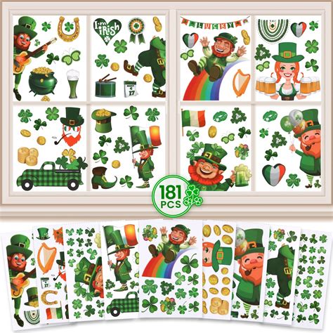 Amazon St Patricks Day Decorations Window Clings Sheet For