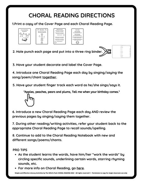 Simple And Effective Literacy Activities Choral Reading The Wolfe Pack