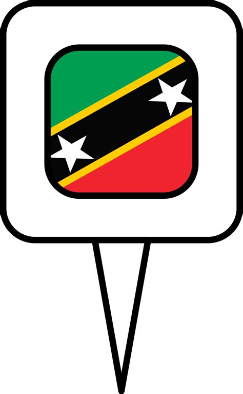 Saint Kitts And Nevis Flag Pin Place Icon 23521030 Png