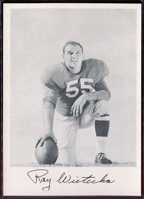 1957 Giants Team Issue Football Card Ray Wietecha