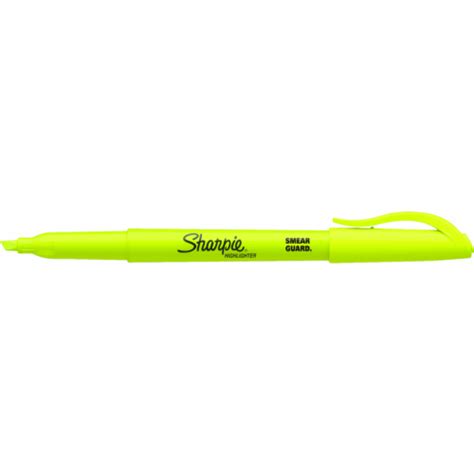 Sharpie® Pocket Highlighter Chisel Tip Fluorescent Yellow 12 Box Monk