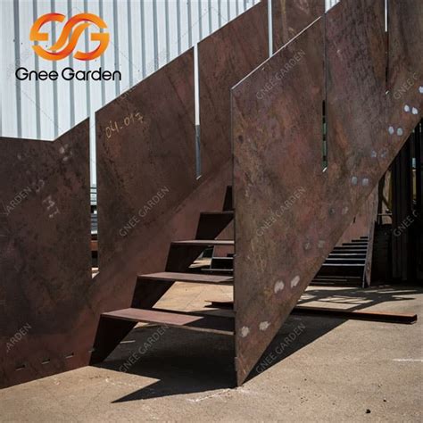 China Customized Garden Corten Steel Stairs Manufacturers Kilang