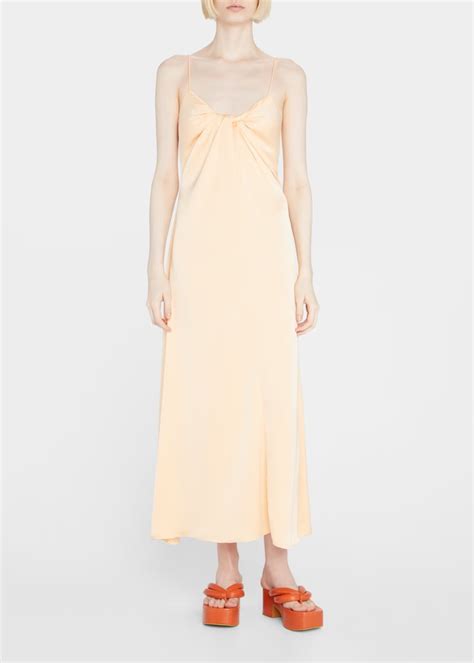 Rosetta Getty Twist Front Slip Dress Bergdorf Goodman