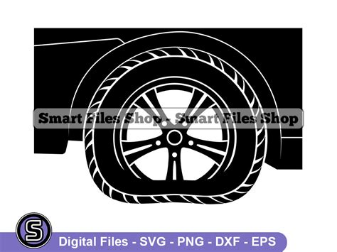 Flat Tire Svg Car Tire Svg Car Wheel Svg Car Mechanic Svg Etsy