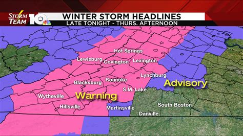 Winter Storm Warning Issued Across Southwest Central Virginia