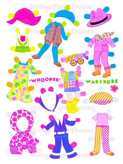 Vintage Paper Doll Printable Pdf Flatsy Paper Doll 70s 1970s Paper Doll