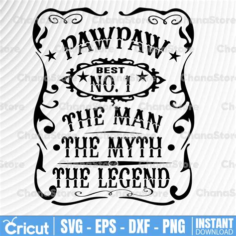 PawPaw Man Myth Legend Svg PawPaw Fathers Day Svg Grandfathe Inspire