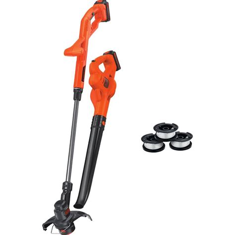 Blackdecker 20v Max Cordless Battery Powered String Trimmer And Leaf Blower Combo Kit With 3