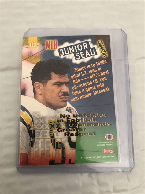 Topps Stadium Club Best Defense Junior Seau Nfl Football Card