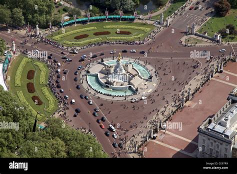 Aerial Image Of Victoria Memorial Outside Buckingham Palace London