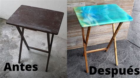 Transformé una mesa vieja con RESINA EPOXI YouTube