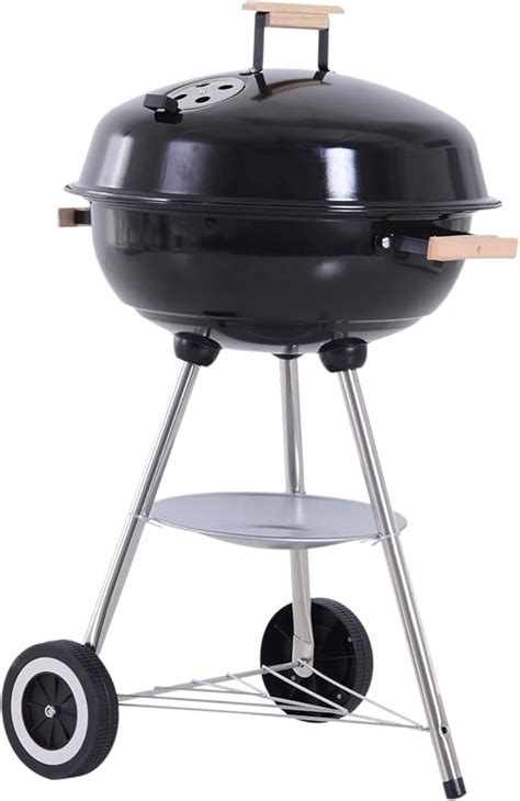 Outsunny Portable Round Kettle Charcoal Grill BBQ Smoker With Lid