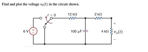 Solved Find And Plot The Voltage Upsilon 0 T In The