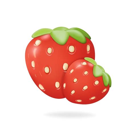 Premium Vector Strawberries 3d Icon High Quality Vector